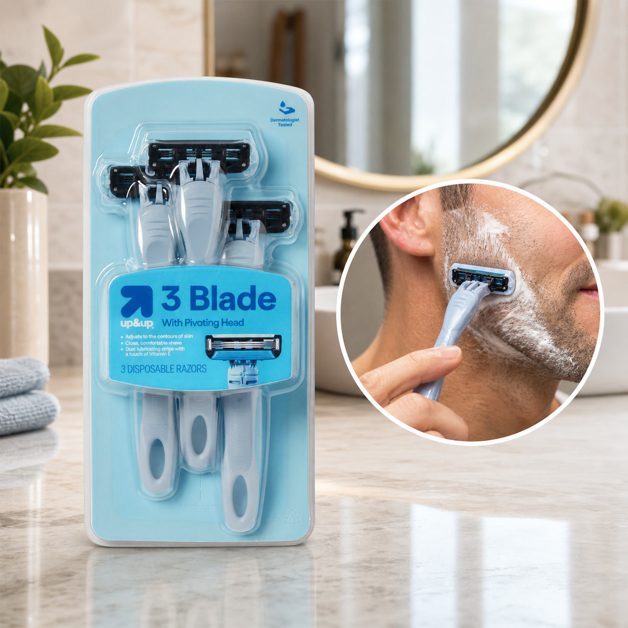 Men'S Grooming Blade - Men's 3-Blade Disposable Facial Razors 3ct