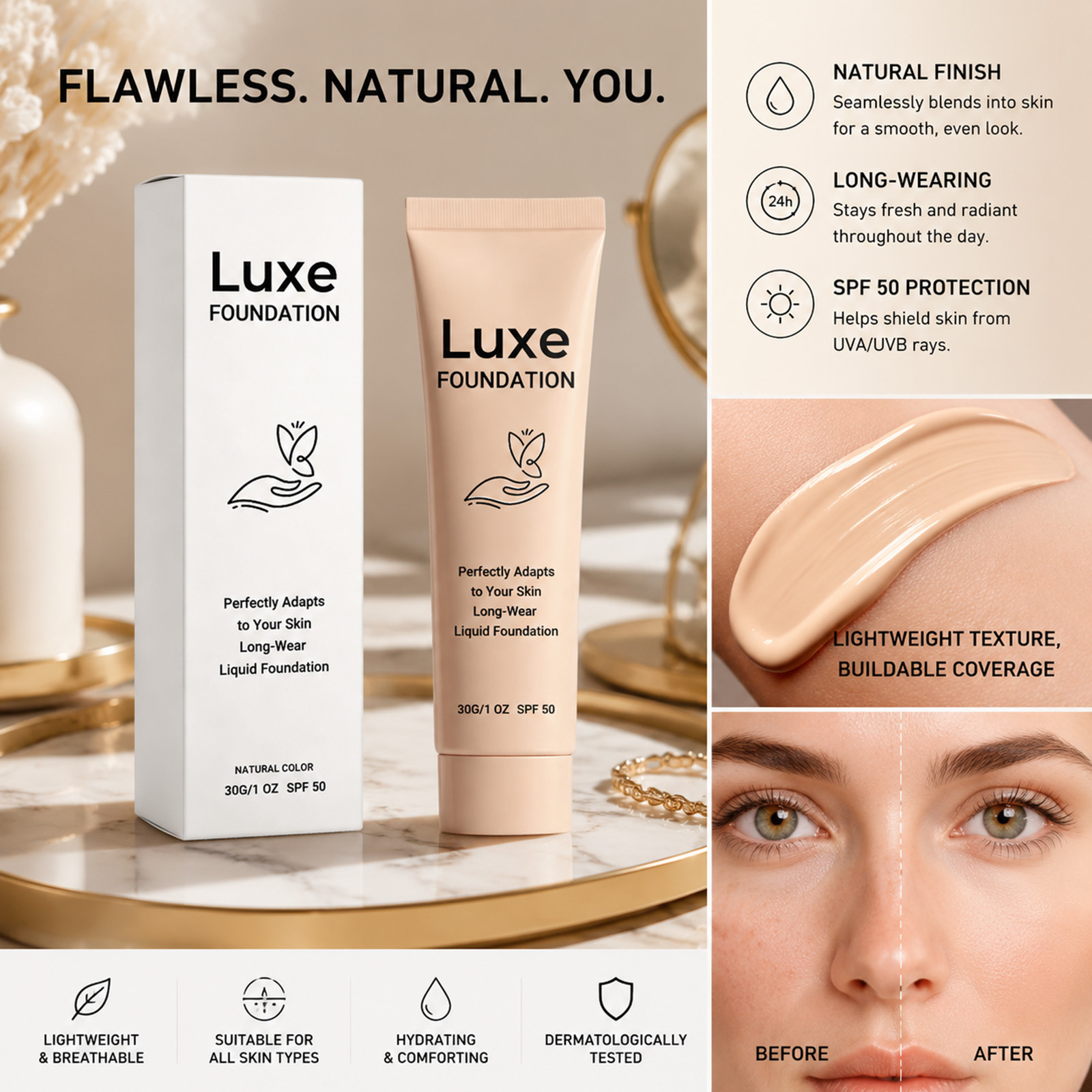 SPF 50+ Color Changing Foundat - Face Moisturizer Spf recension och pris