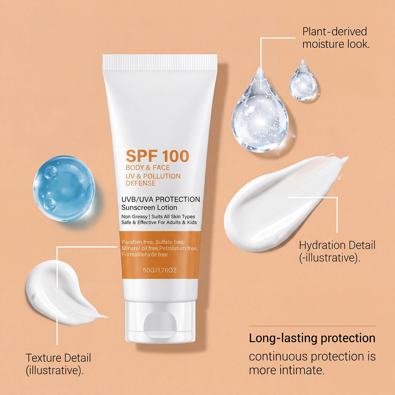 SPF 100 Sunscreen Instant Sun  - Face Moisturizer Spf recension och pris