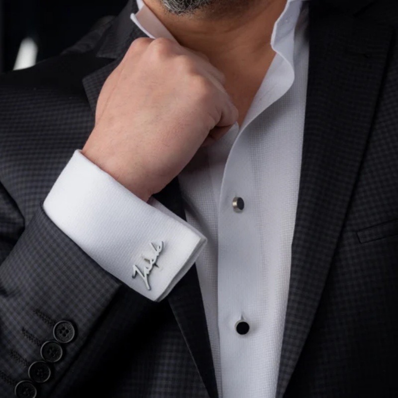 Custom Name Cufflinks 18K Gold - Men'S Groom recension och pris
