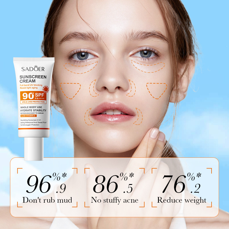 Sadoer Sunscreen Cream With Hi - Face Moisturizer Spf recension och pris