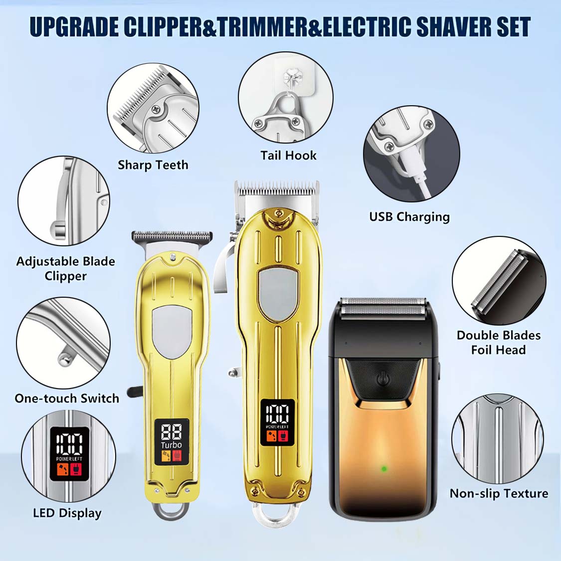 Professional 3-in-1 Hair Clipp - Mens Grooming Kit Gift Set recension och pris